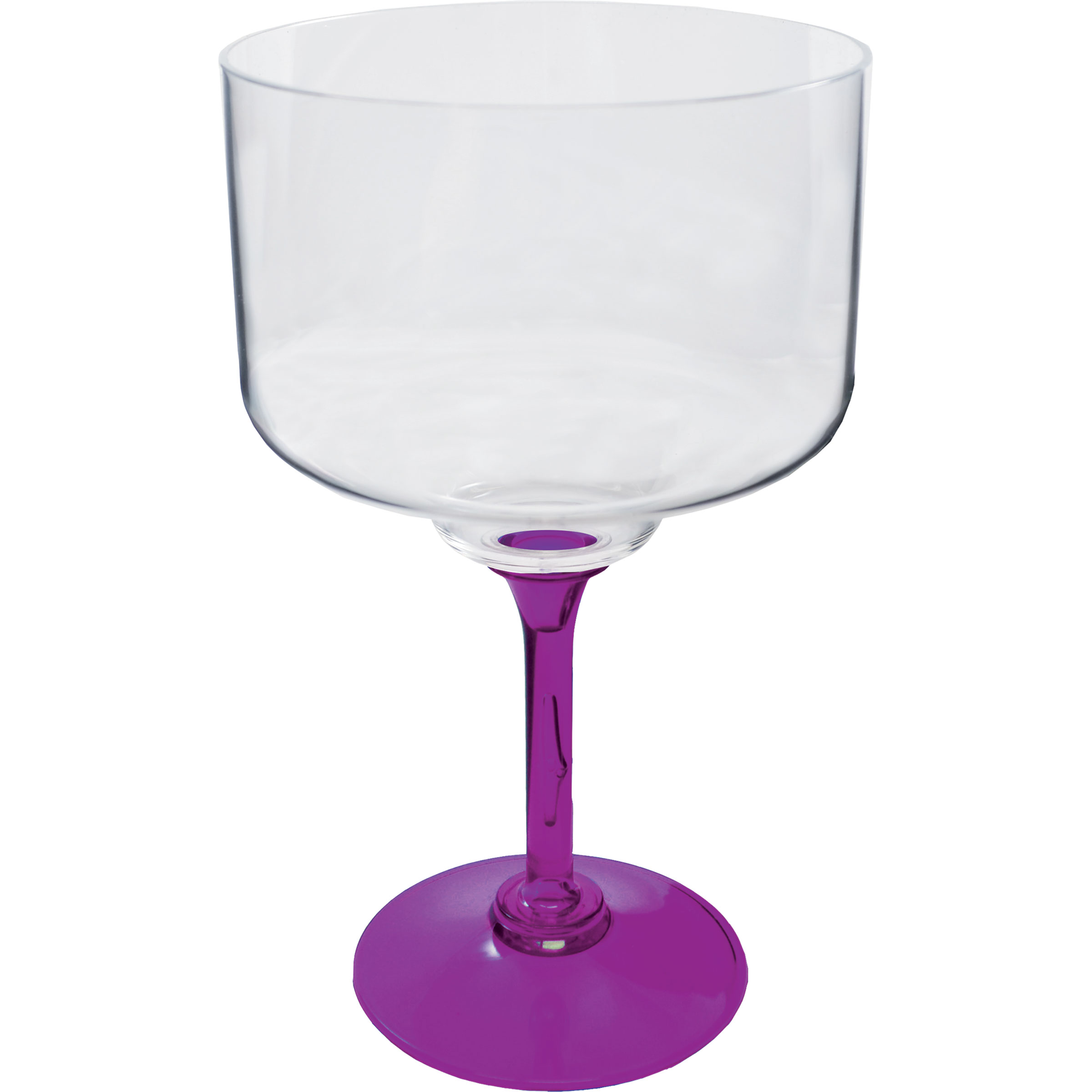 18oz Standard Stem Plastic Margarita Glass with Your Choice of Stem Color 14