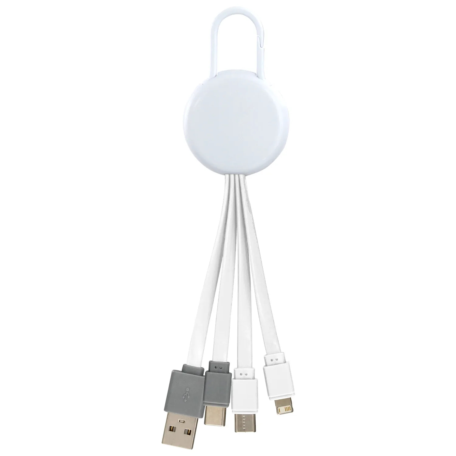 WHITE VIVID CLIP 3-IN-1 DUAL INPUT CHARGING CABLE 11