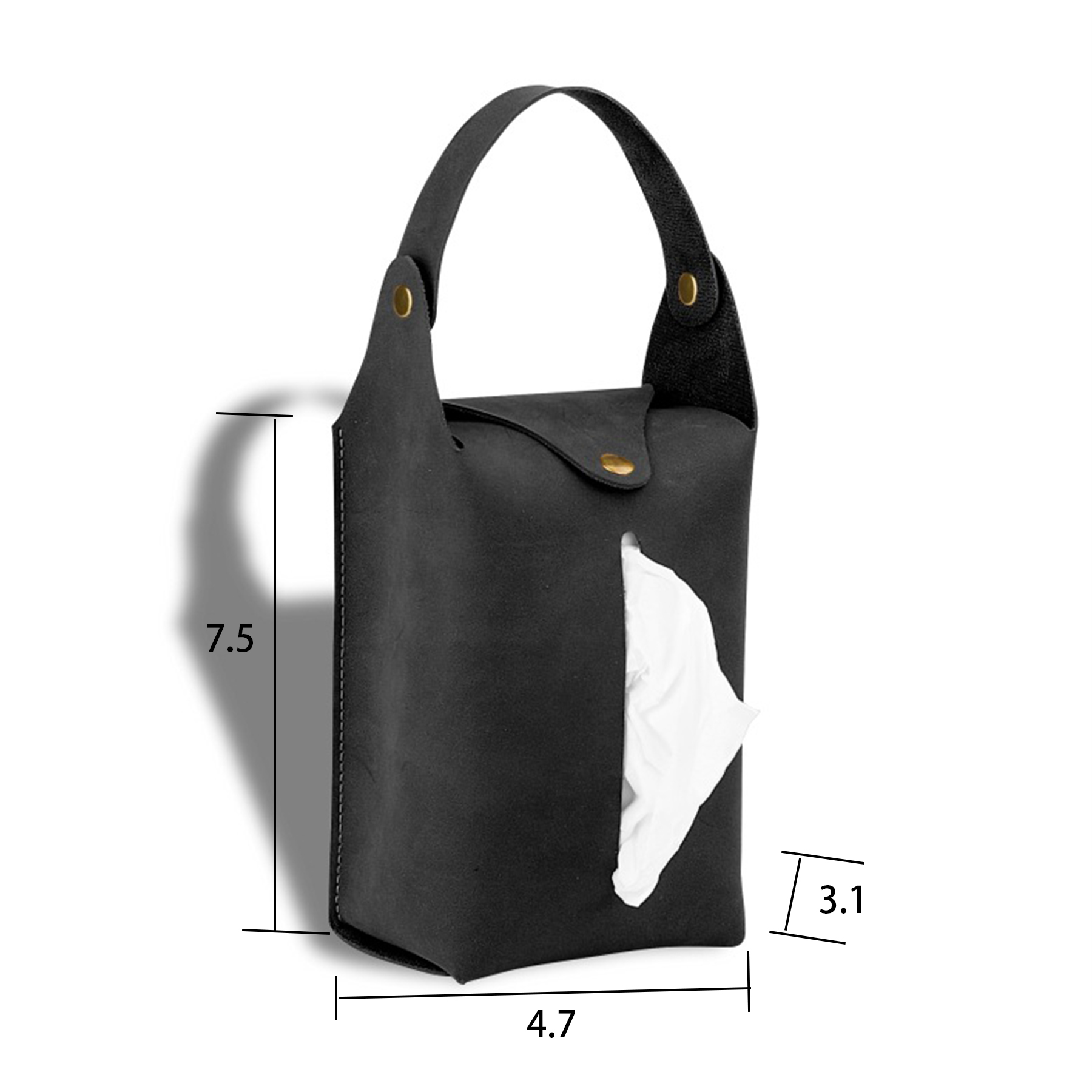 PU Leather Tissue Box Portable Hanging Car Tissue Bag 3