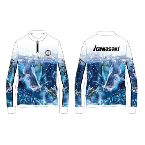 Unisex & Kids' Sublimation Long Sleeve Fishing Quarter Zip 2