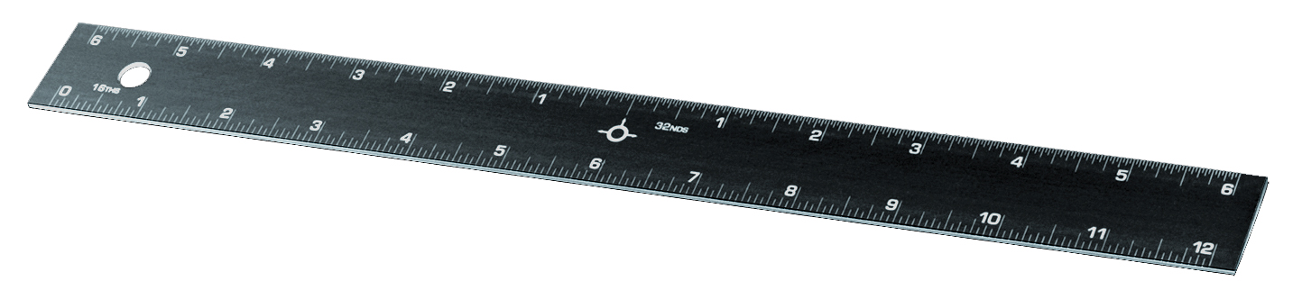12" Straight Edge Aluminum Ruler with Center-Finding Back 8