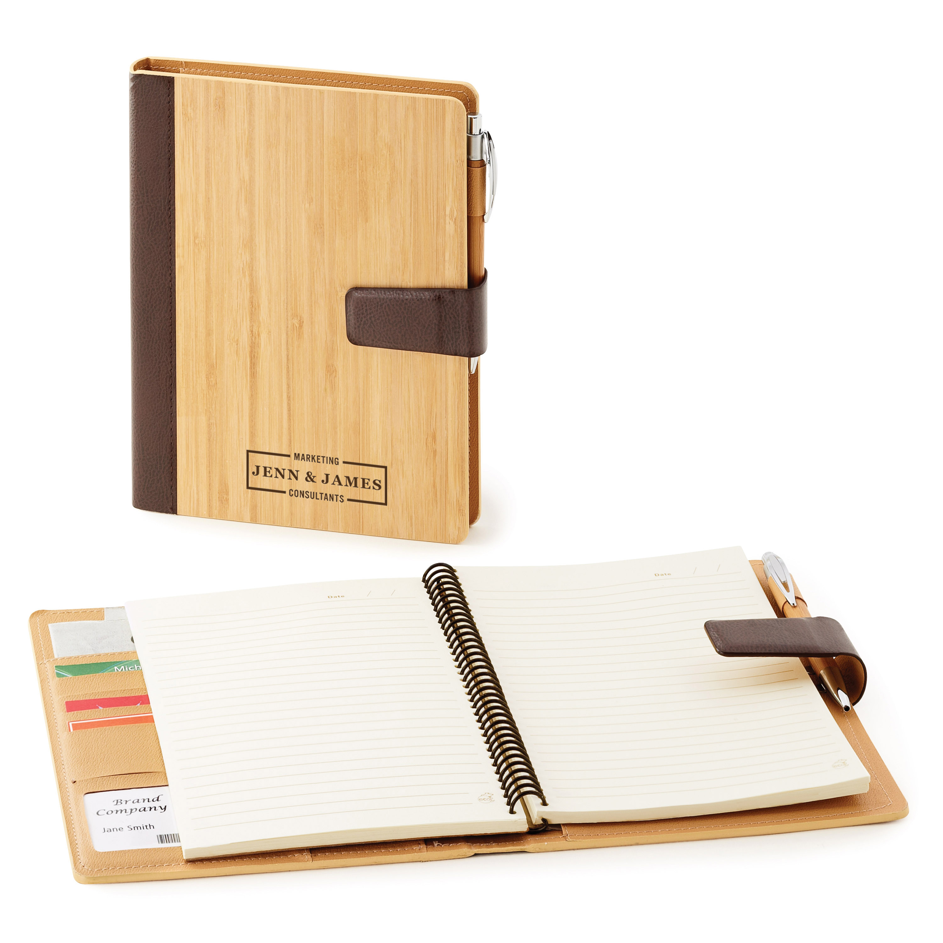 Bamboo refillable journal 14