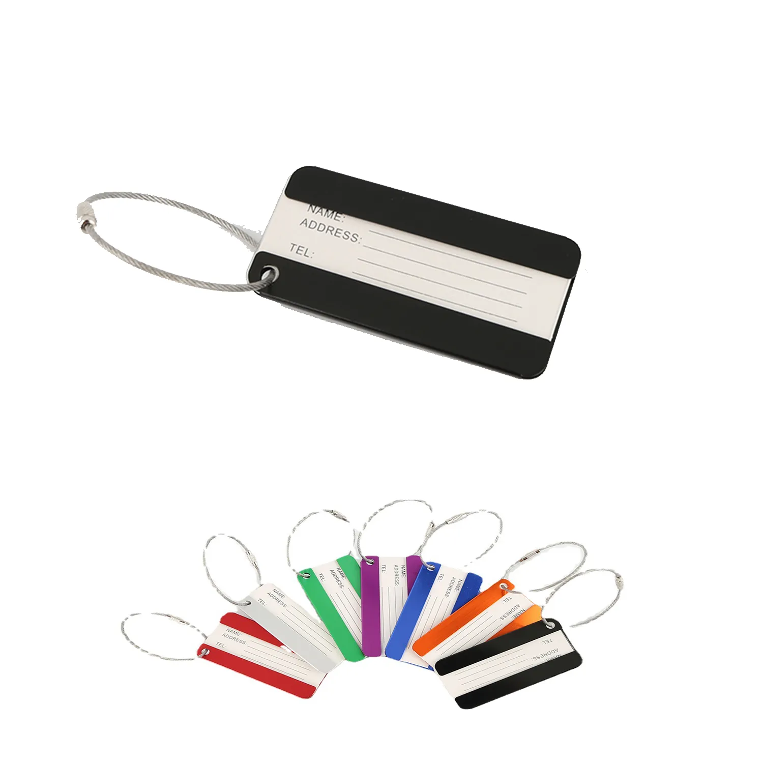 Square Aluminum Alloy Travel Luggage Tag 1