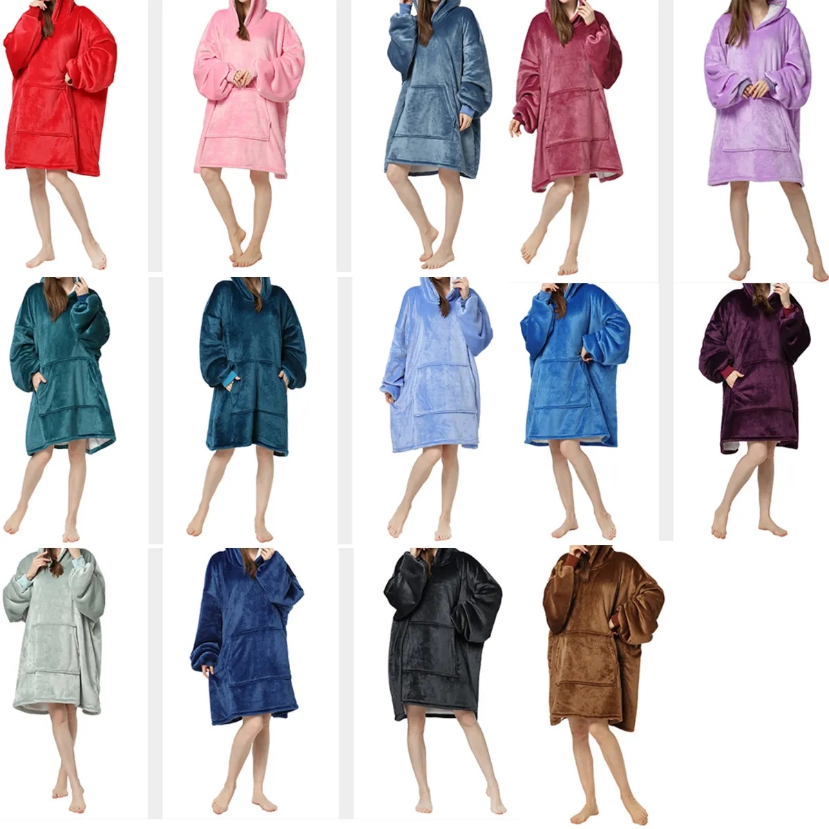 Oversized Microfiber Sherpa Wearable Blanket 4