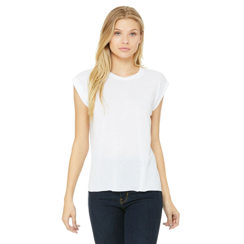 Bella + Canvas Ladies' Flowy Muscle T-Shirt With Rolled Cuff 38