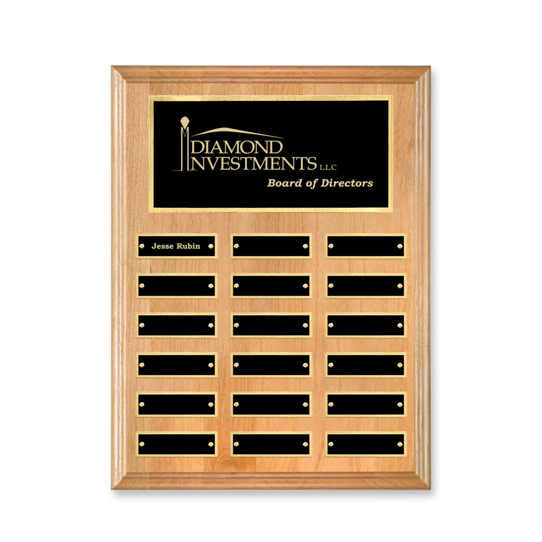 Erindale (Vert) Perpetual Plaque - Red Alder/Gold 9