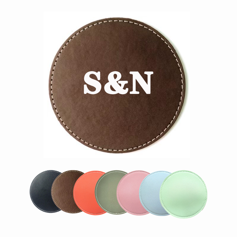 2.9 " Round Leather Coasters 6