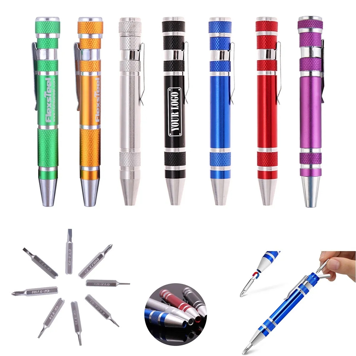 8 In 1 Pocket Aluminum Screwdriver Kit 4