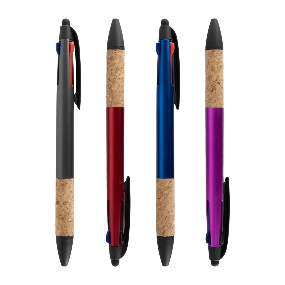 3 Color Pen w/ Cork Grip 3