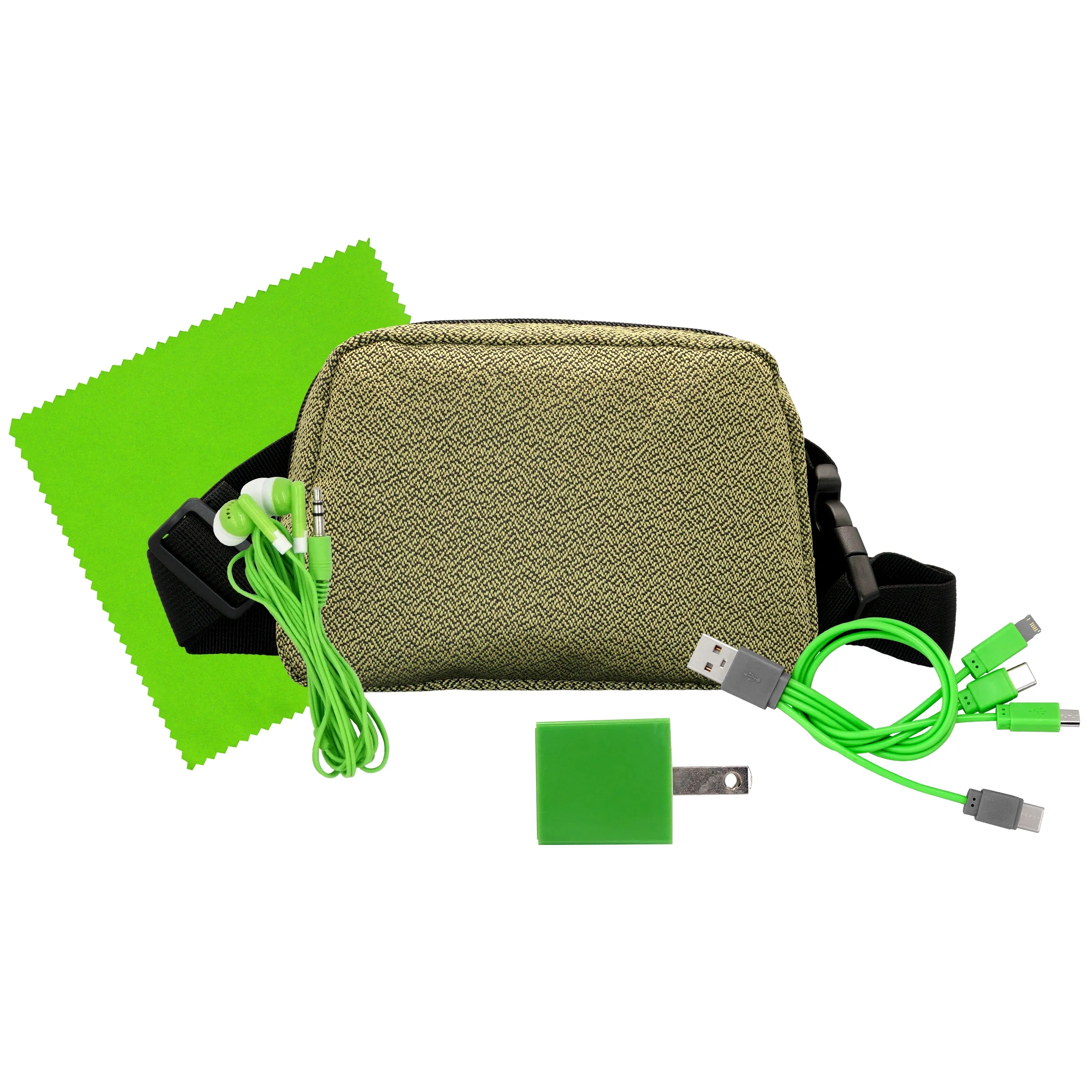 Speck Wall, Cable, Earbud and Cloth Fanny Pack Set 5