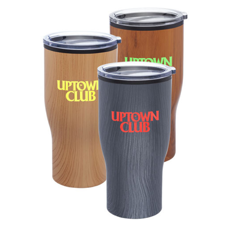28 oz. Travel Mugs with Wood Finish 1