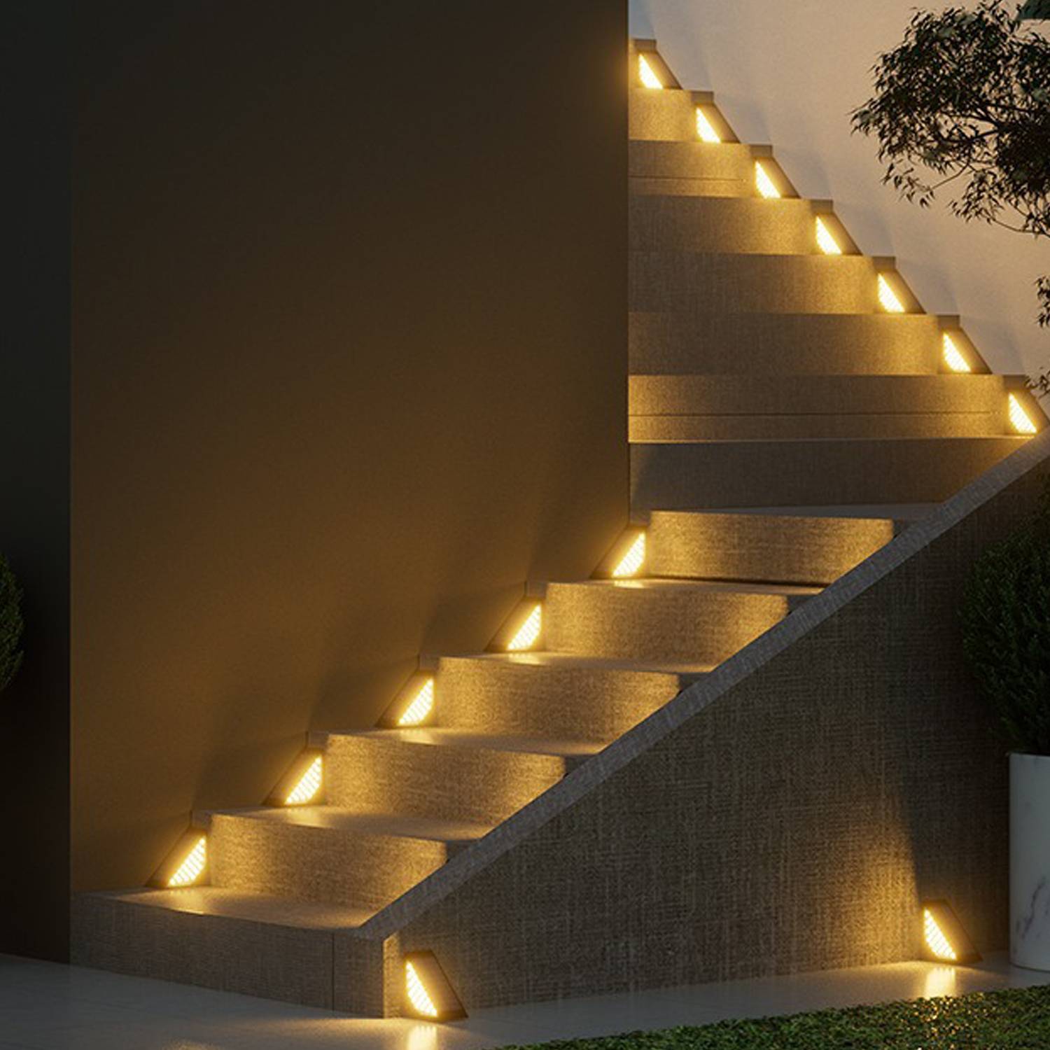 Waterproof Solar LED Step Lights for Outdoor Stairs 7