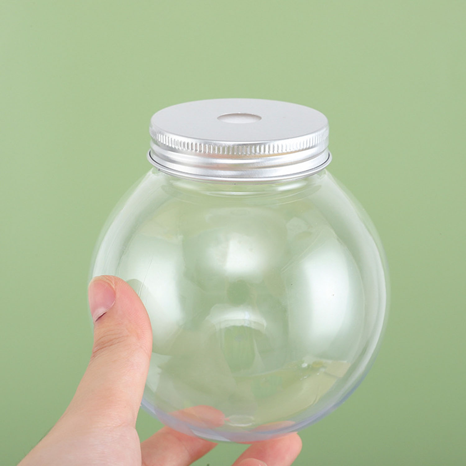 17oz Round Clear Plastic Bottle w/ Lid 5