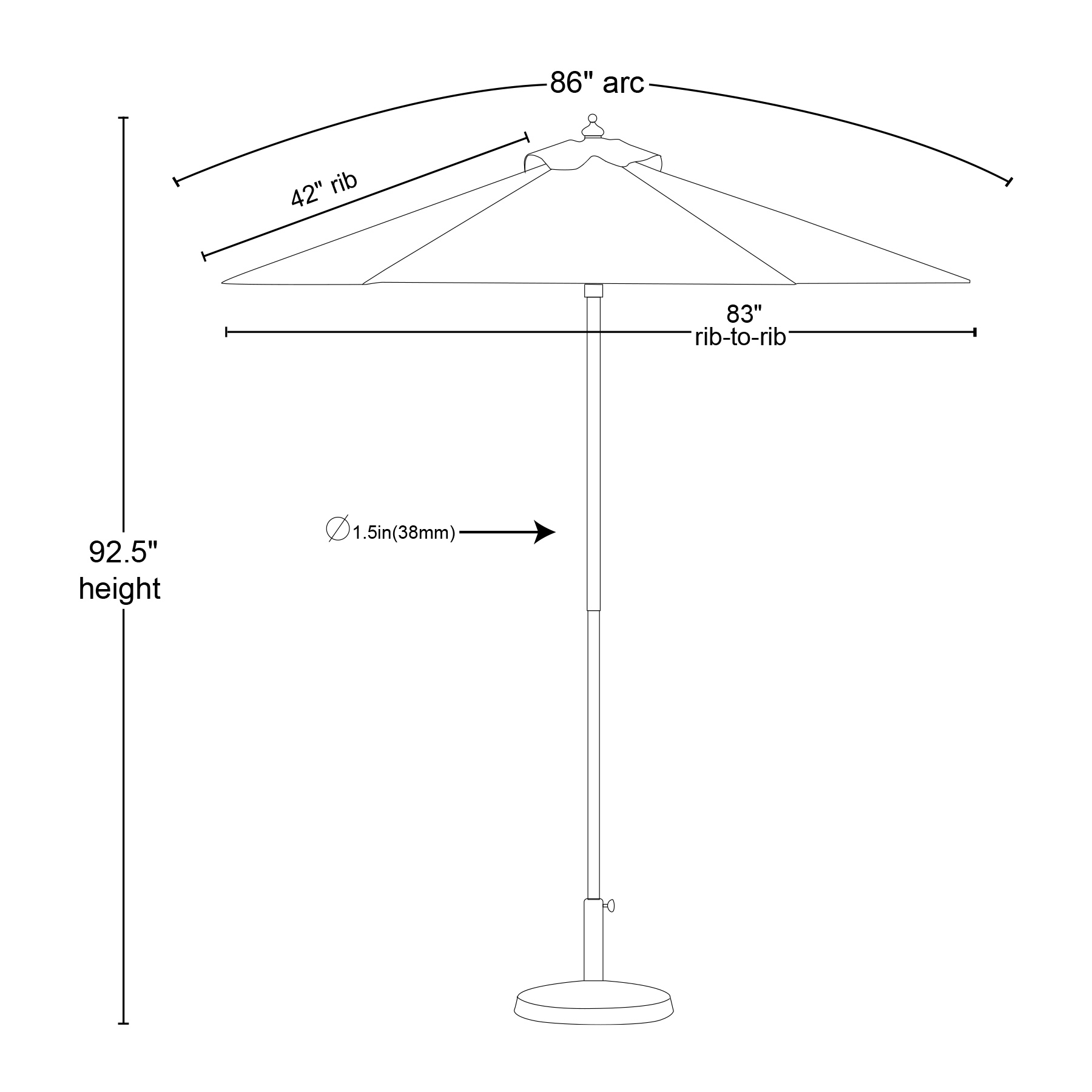 7' Heavy Duty Commercial Aluminum Market Umbrella (Dye Sublimation) 3