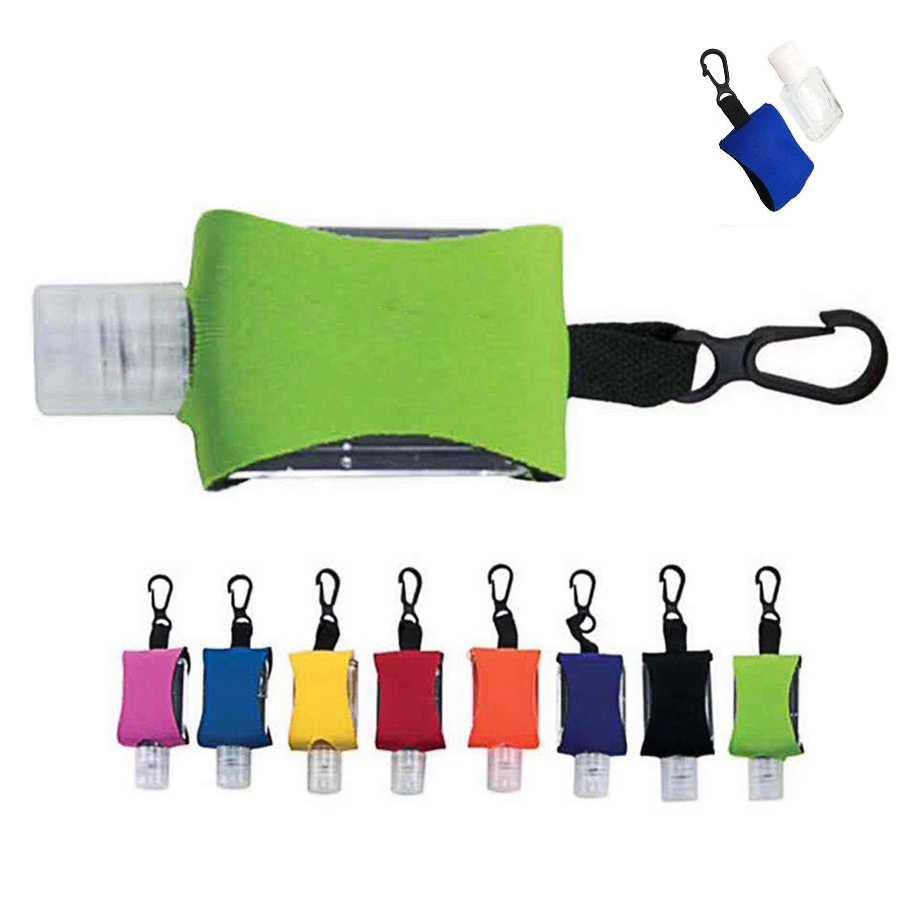 Clip On Sanitizer 15ML(0.5OZ) With Neoprene Sleeve 1