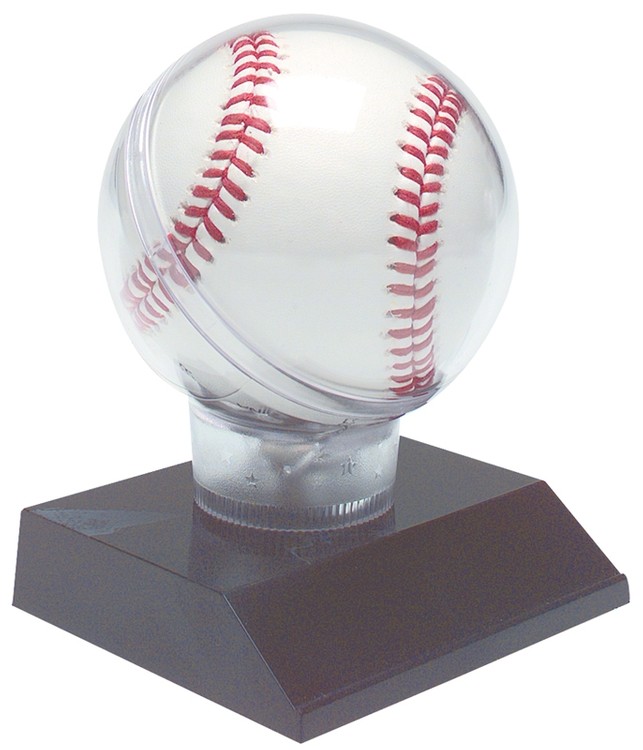 4 1/2" Tall All-Star Baseball Holder Award with Black Plastic Base 2