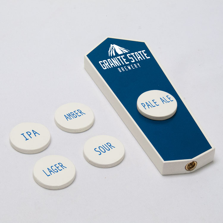 Beer Tap Handle with Magnetic Labels - 9"h x 3.25"w x .75"d 5