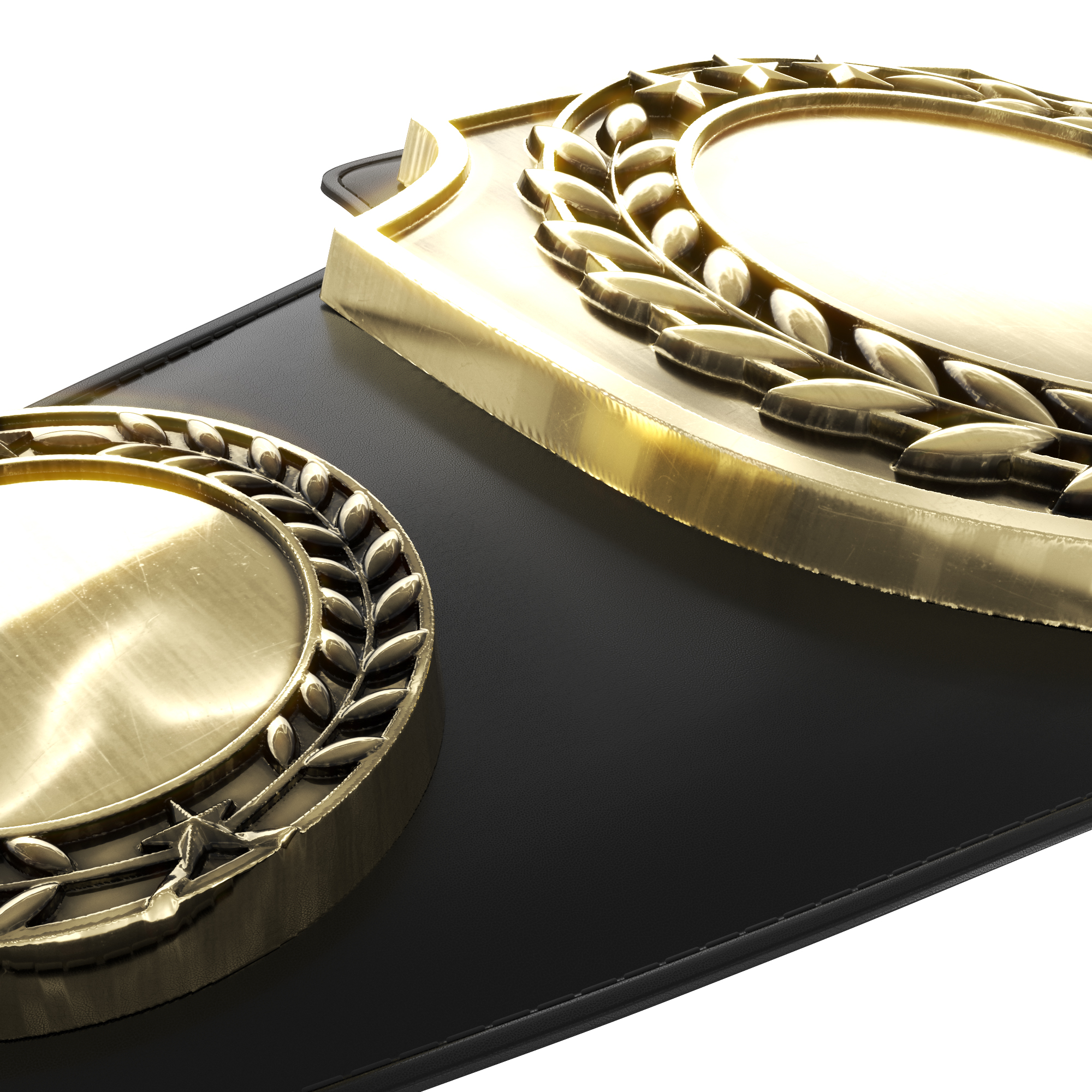 Express Vibraprint® Antique Bright Champion Award Shield Belt 22