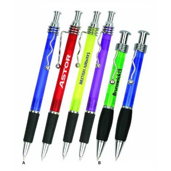 Plastic ballpoint pen with metal clip 1