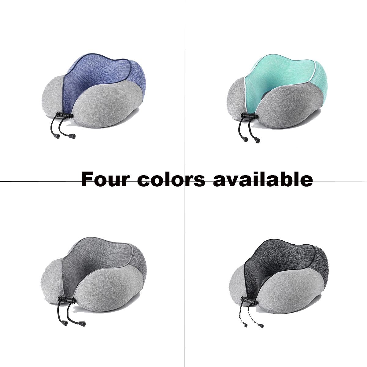 Travel Memory Foam Neck Pillow With Airplane Travel Kit 3