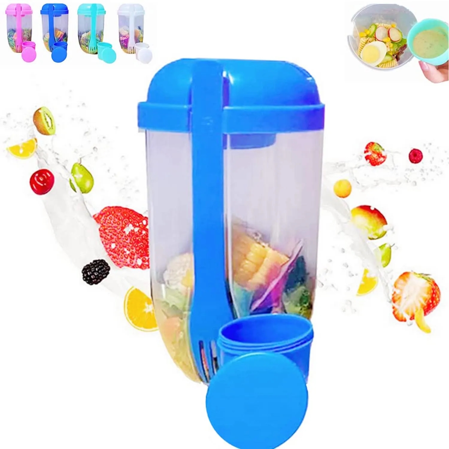 1000ML Salad Shaker / Bowl Container Set 2