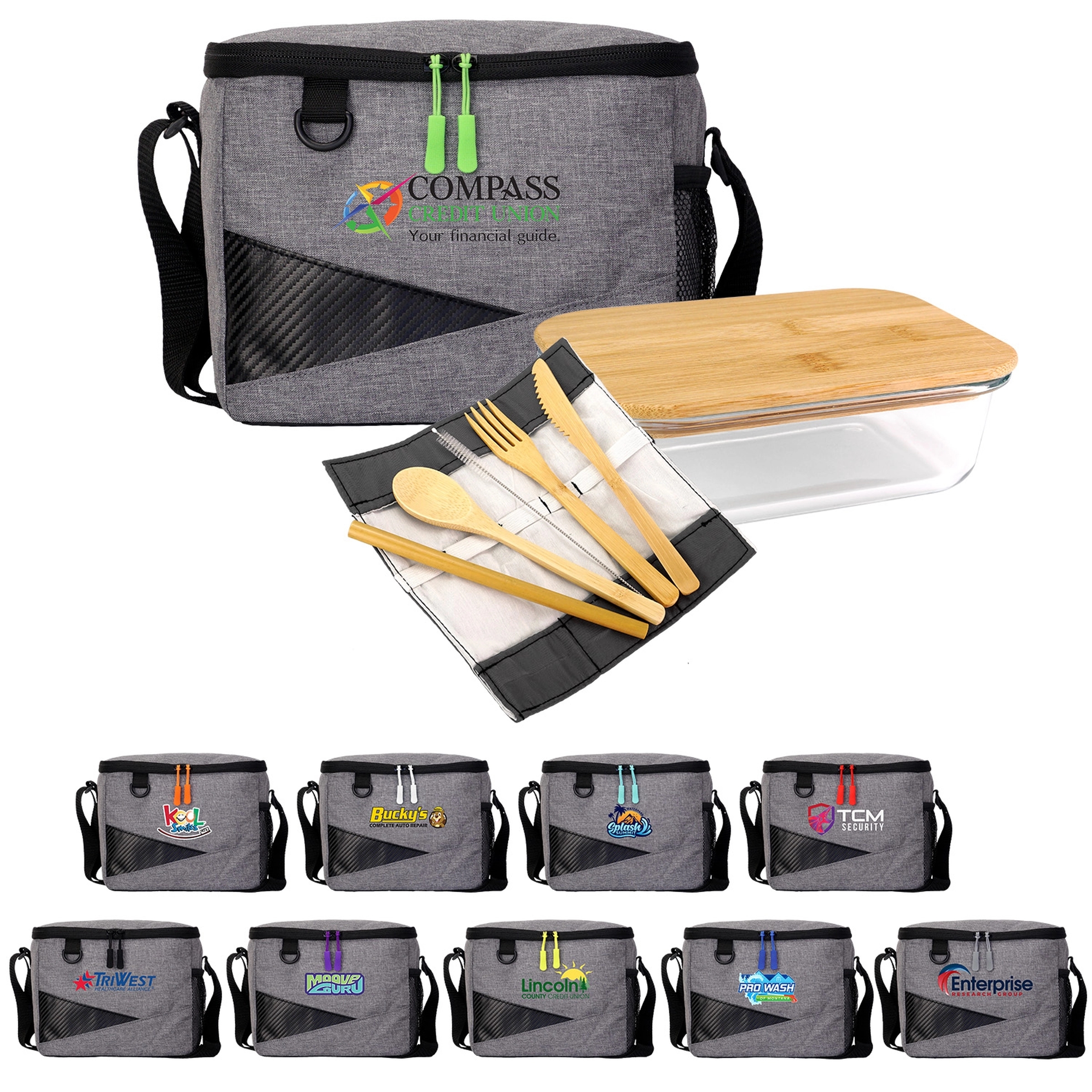 RECYCLED COOLER & BAMBOO SET 7