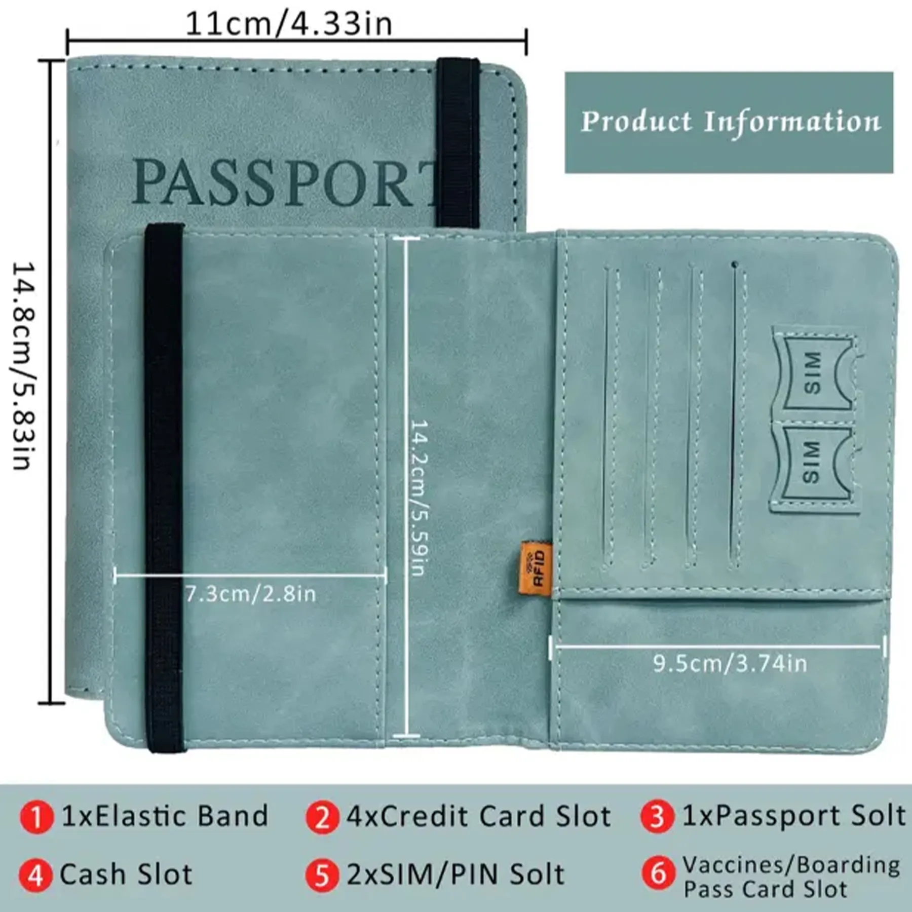 PU Leather Passport Holder Set 3