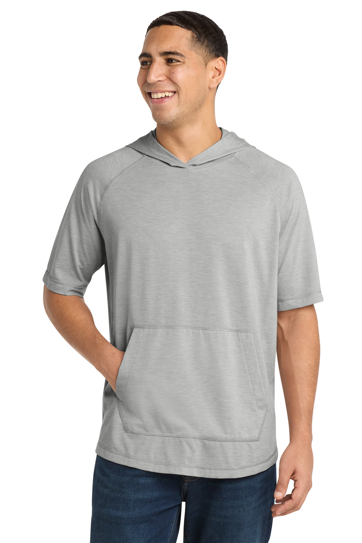 Sport-Tek PosiCharge Tri-Blend Wicking Short Sleeve Hoodie. ST404 10