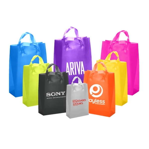 Coloured Frosted Soft Loops Tote Bags 1