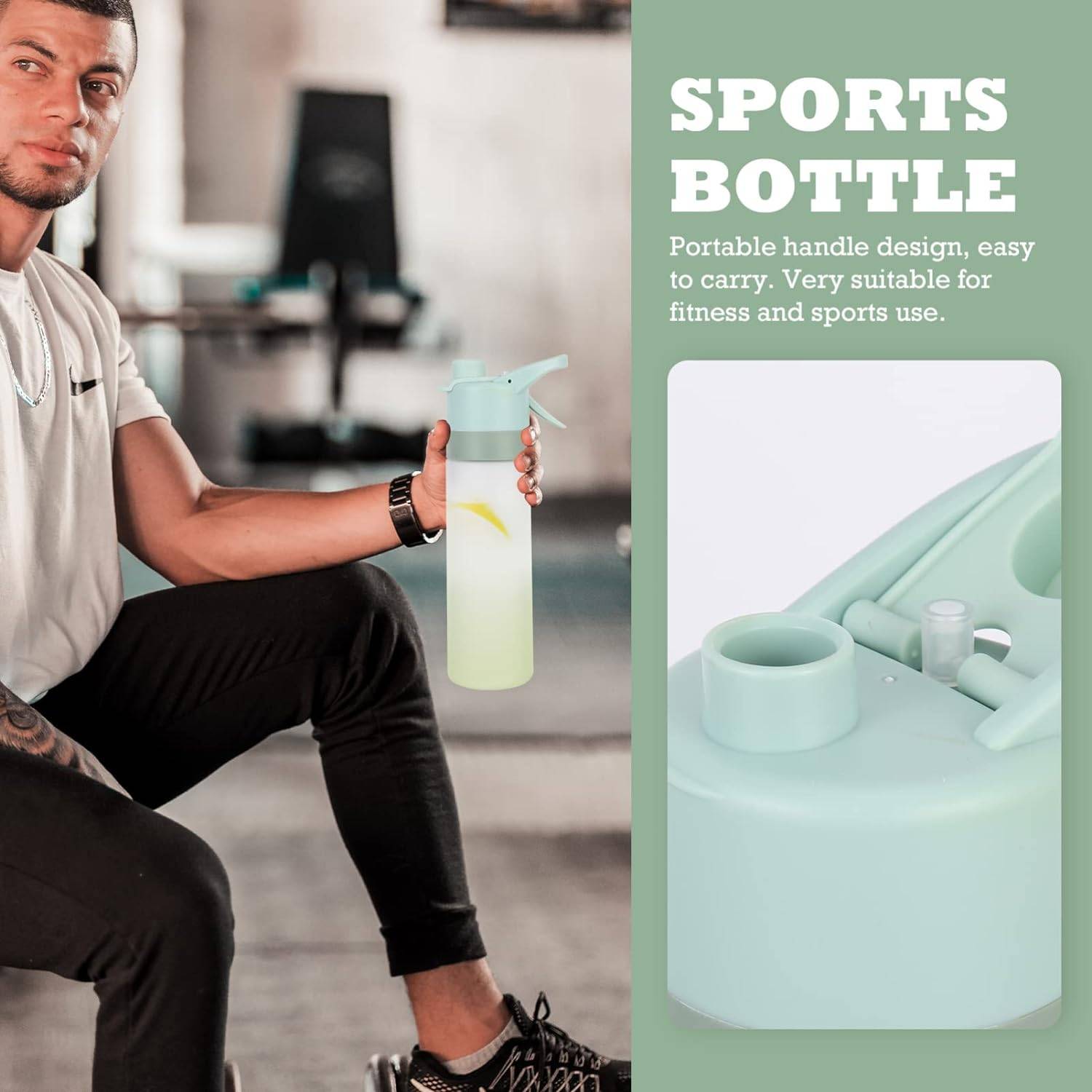 22oz Plastic Reusable Portable Gradient Gallon Water Bottle 4