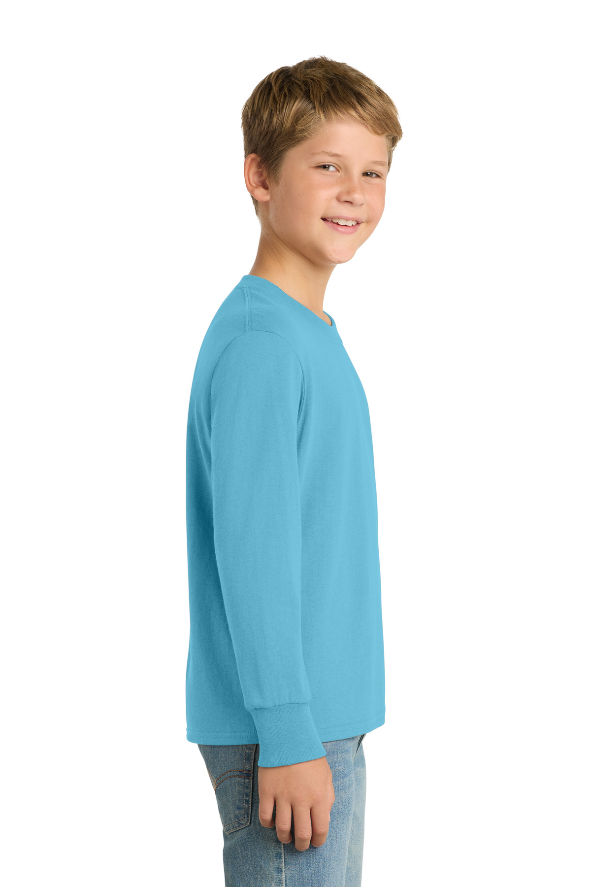 Port & Co Youth Long Sleeve Core Cotton Tee. PC54YLS 116