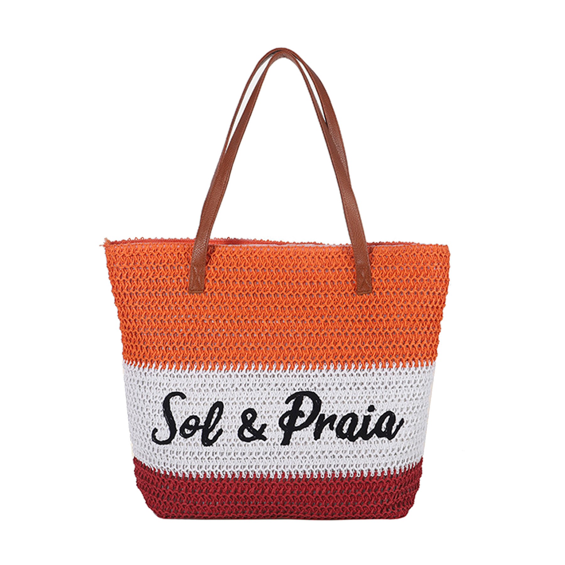 Colorful Beach Straw Bag, custom tote bag with logo imprint 3