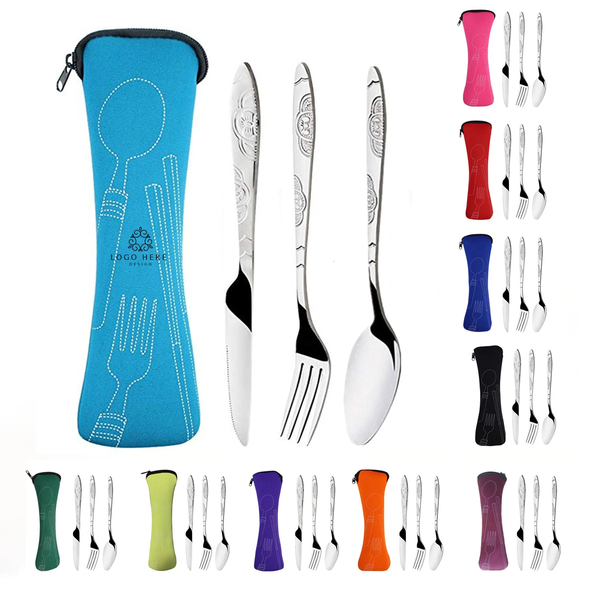 Travel Cutlery Reusable Silverware Set 3