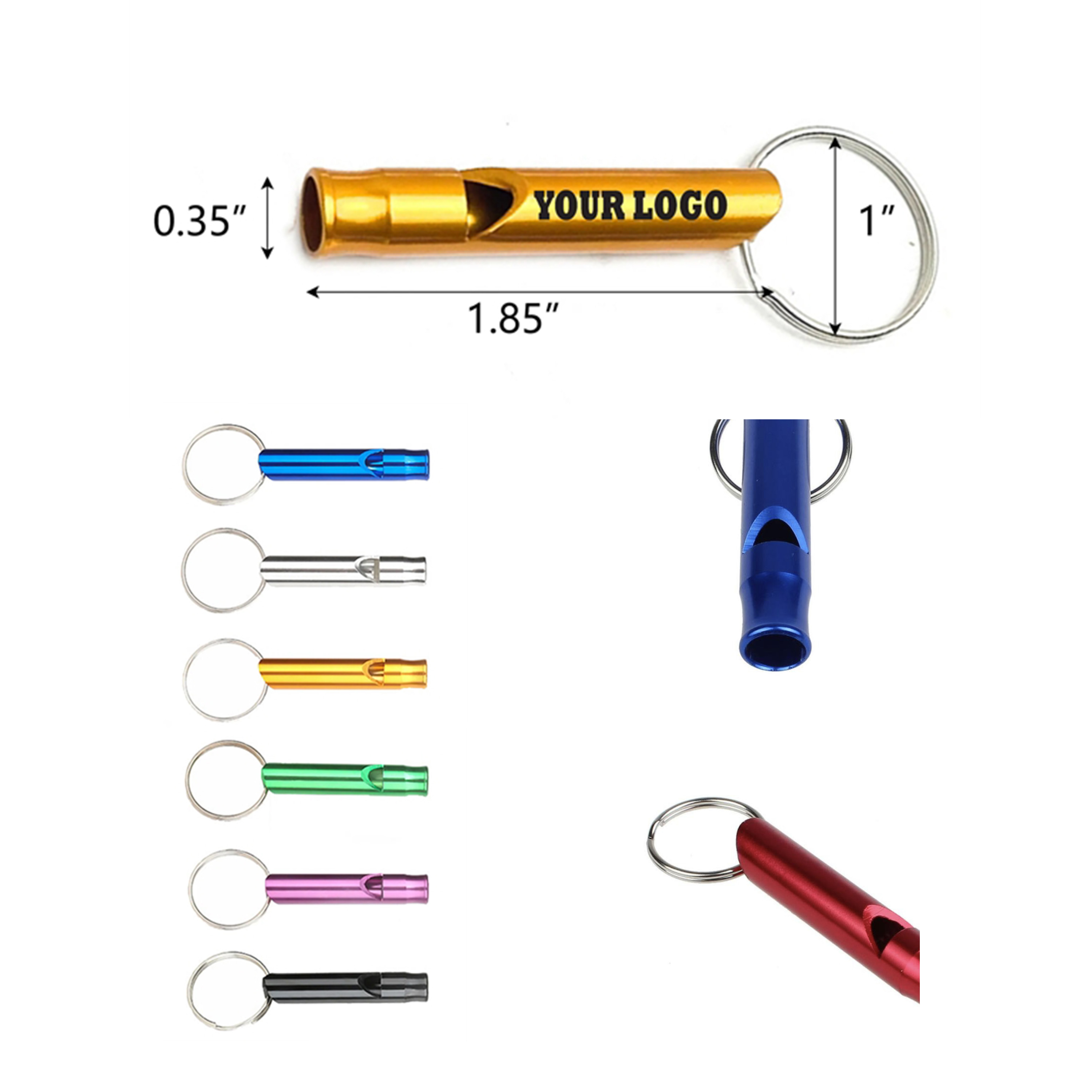 Portable Outdoor Aluminum Whistle Key Chain with Loud Sound 1