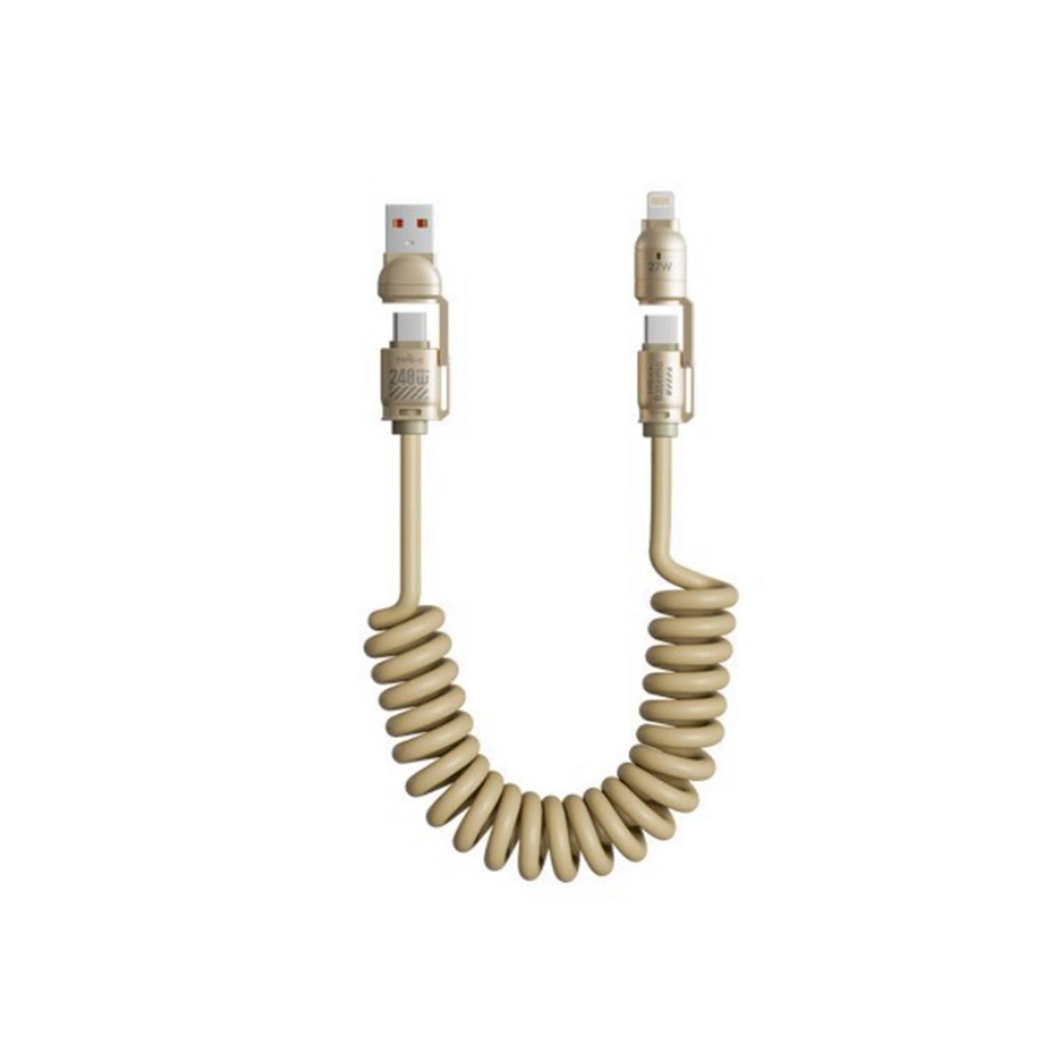 240W 4-in-1 Fast Charging Cable – Durable Coil Design 4