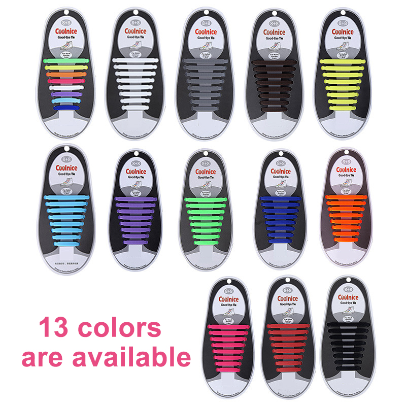 COOLNICE Never Tie Silicone Shoelaces kit for Adults 4
