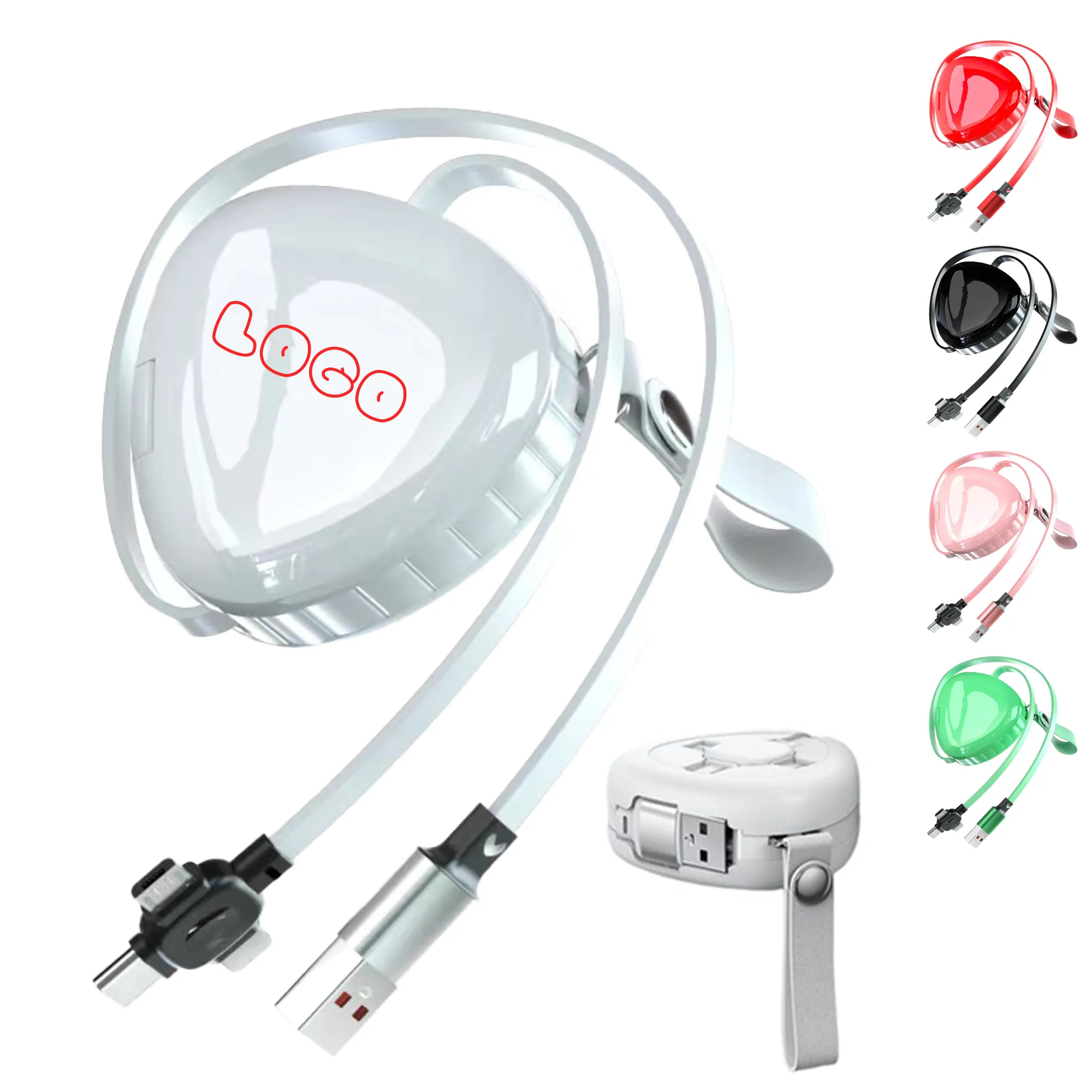 Fast Charge 1-to-3 Data Cable with Retractable C 1