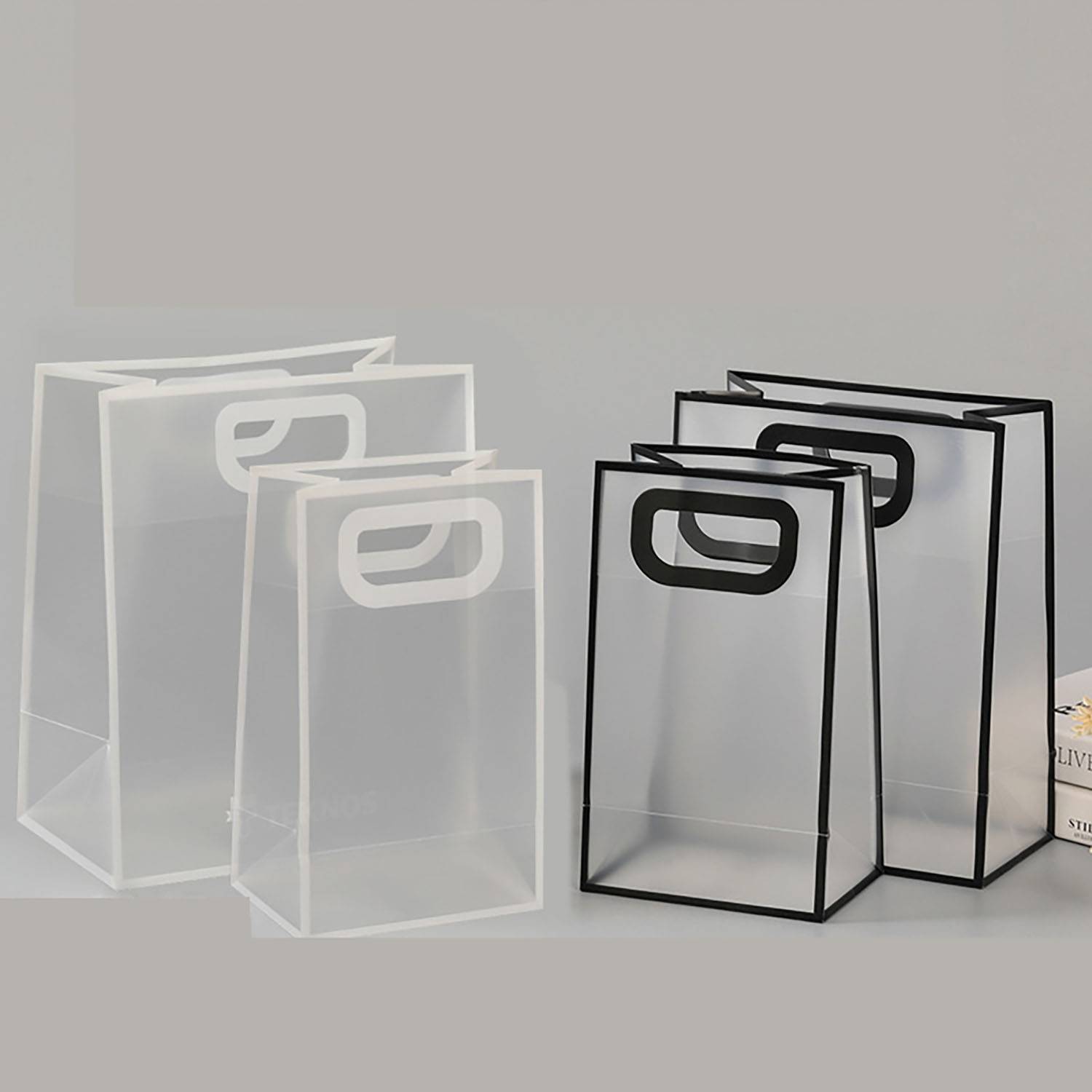 Pvc customized transparent handbag shopping bag 5