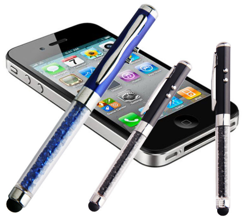 LED Light Crystal Ballpoint Pen with Stylus 2