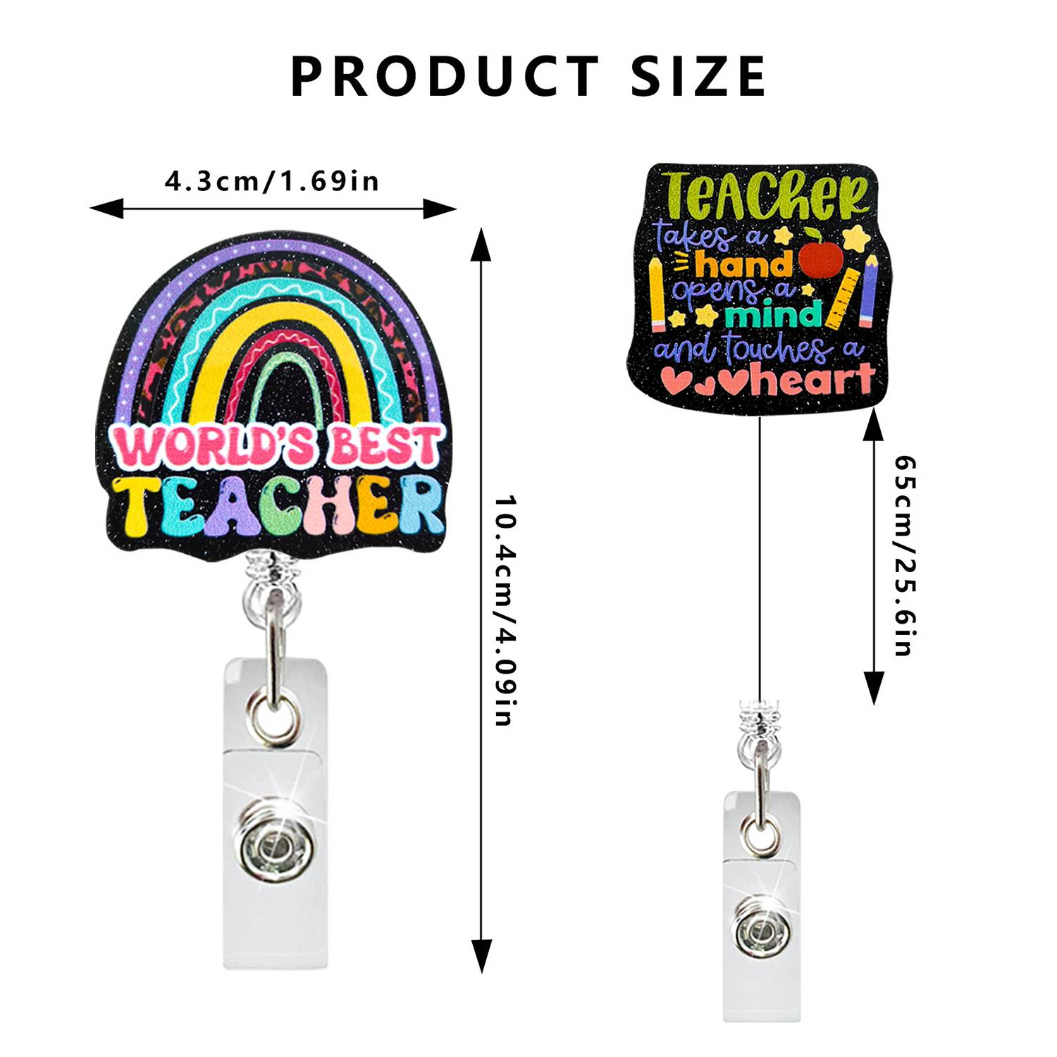 Rainbow Acrylic Retractable Badge Holder 2