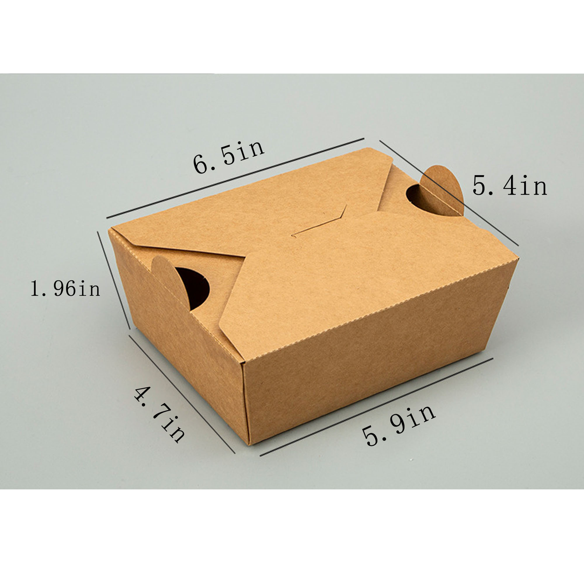 Kraft Paper Lunch Box with Strong, Biodegradable Construction 4