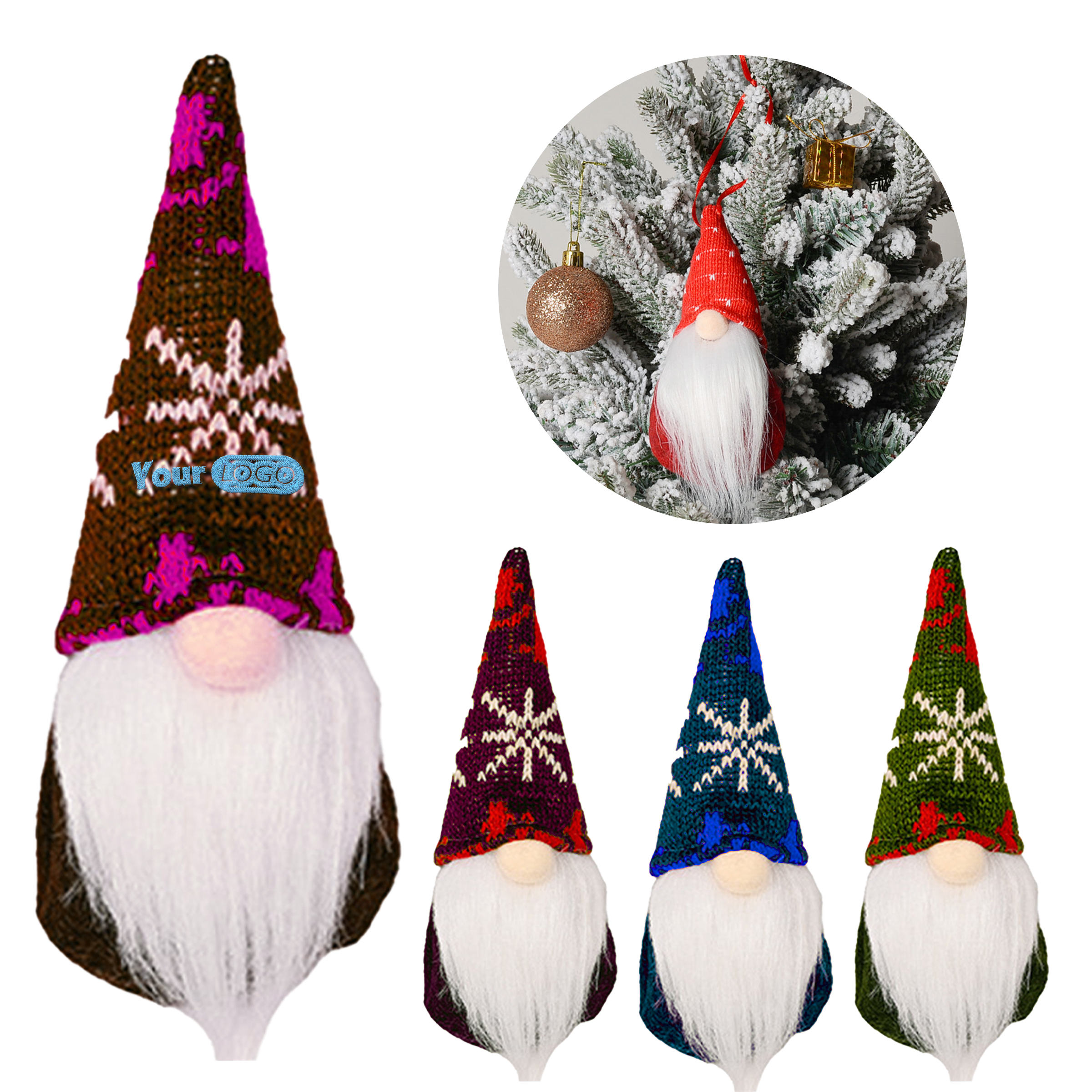 Other Fabric Colorful Gnome Ornaments With Customizable Logo For The Holidays 2