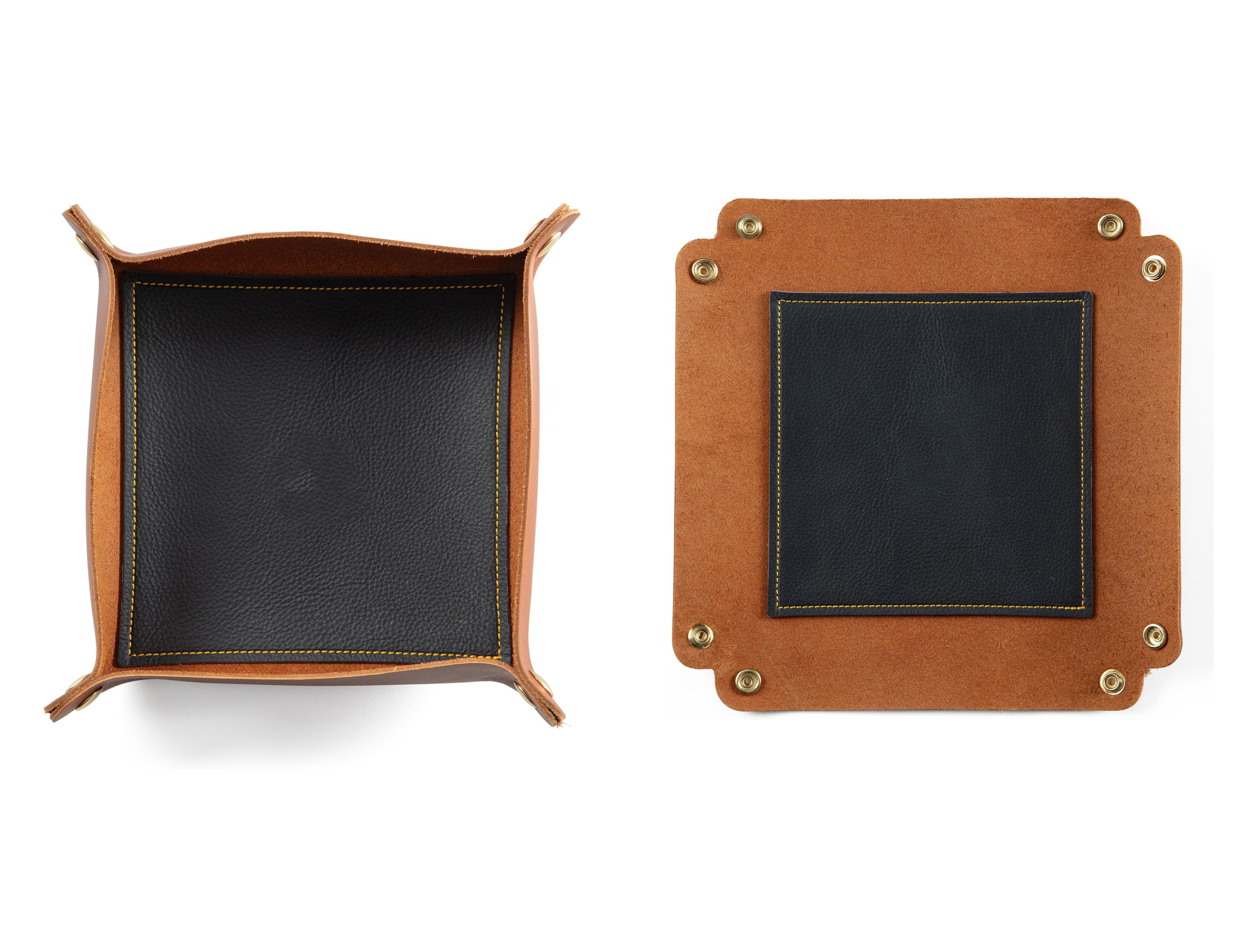 Premium Leather Valet Organizer Tray with Corner Snaps 2