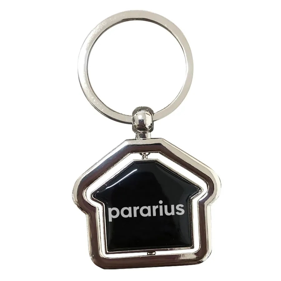 Spinning House Metal Keychain 3
