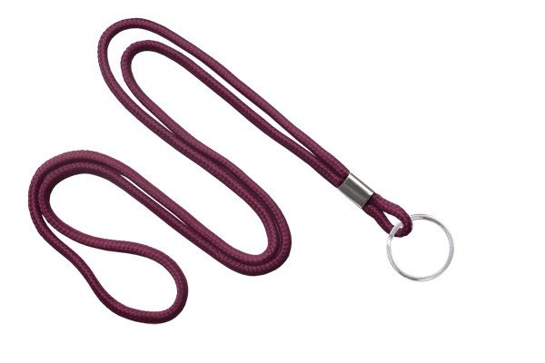 1/8" Blank Lanyard w/Split Ring (Maroon Red) 1