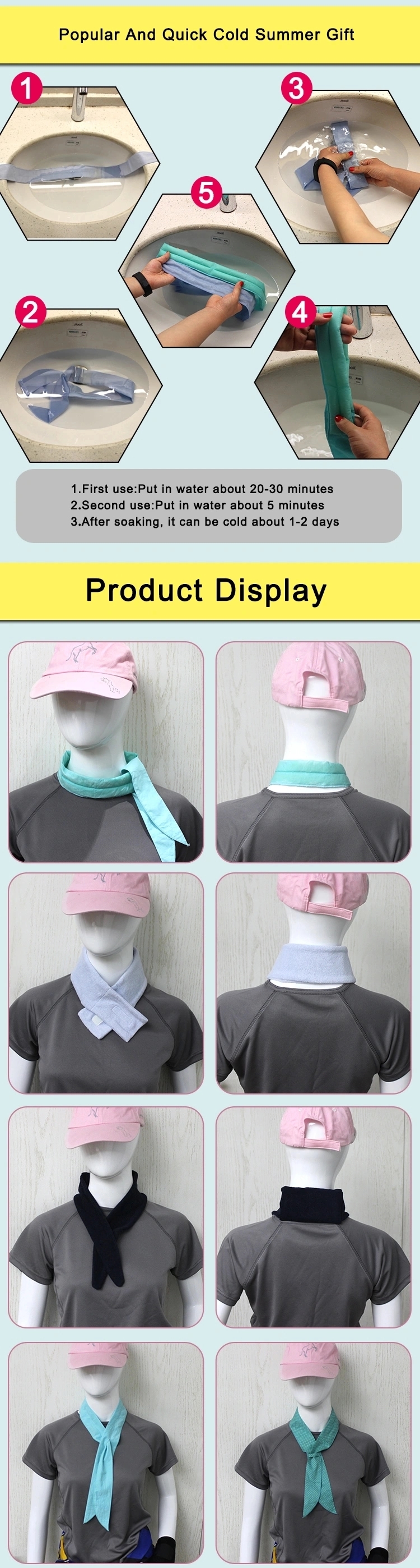 Gel Cooler Summer Running Neck Ice Pack/ Scarf 2