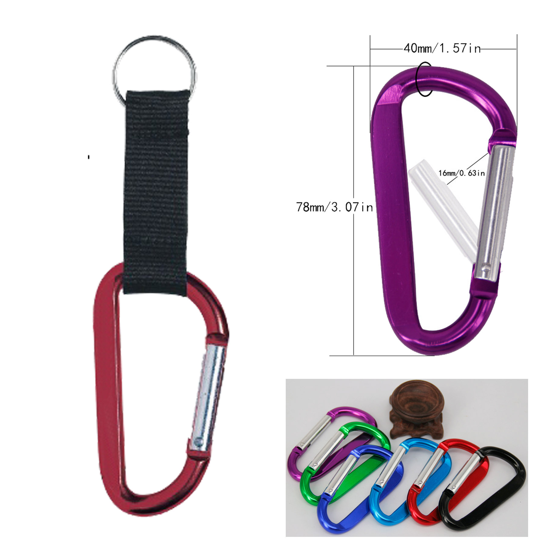 Large Carabiner with Web Strap 2