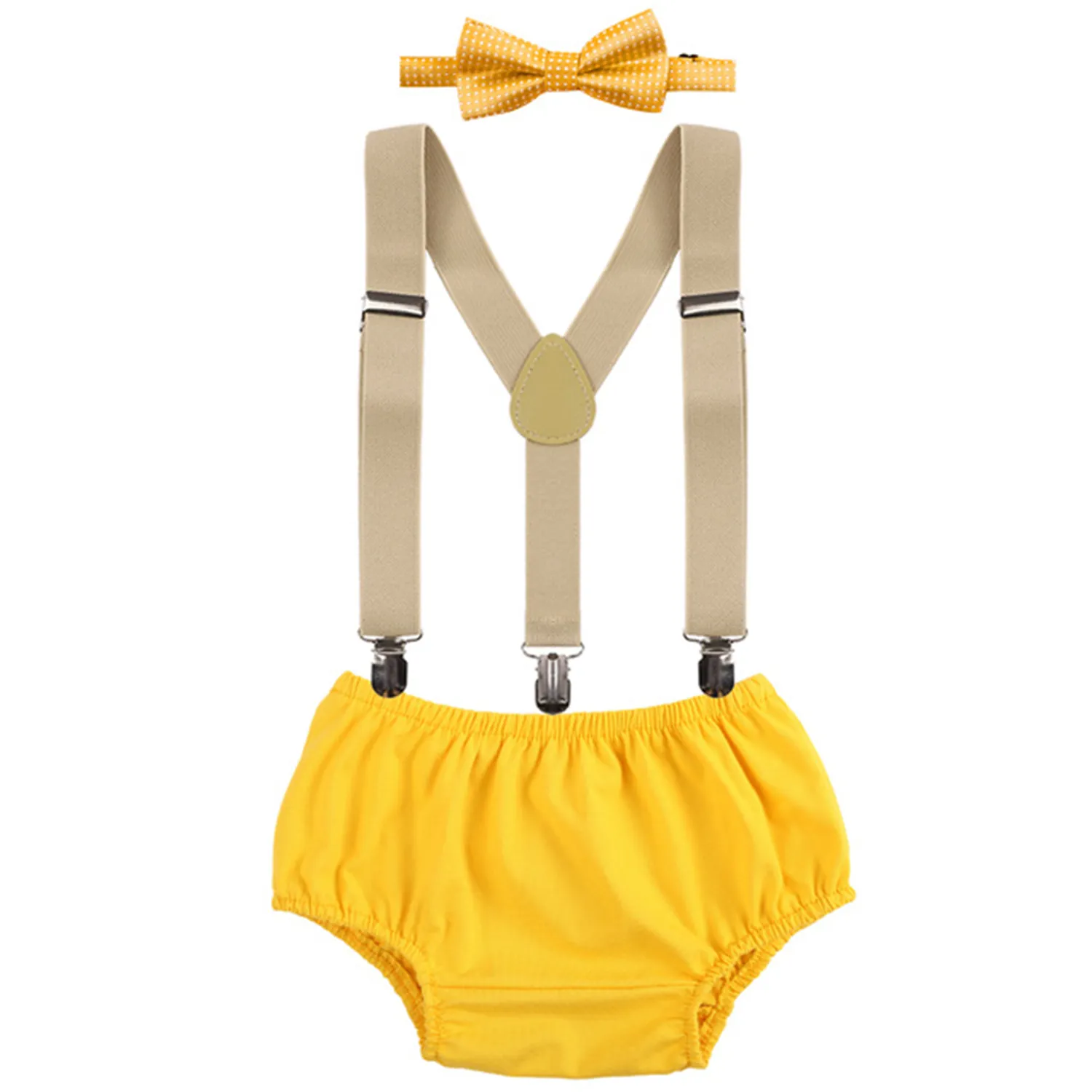 Baby Boy's Birthday Outfit With Suspenders 4