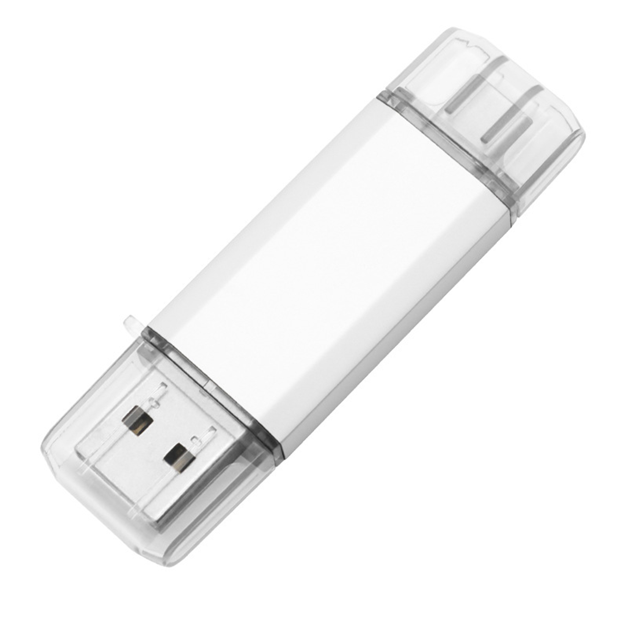 Dual Connector Memory Stick 16GB Type C To USB A Plastic Housing 2.2" x 0.7" 9