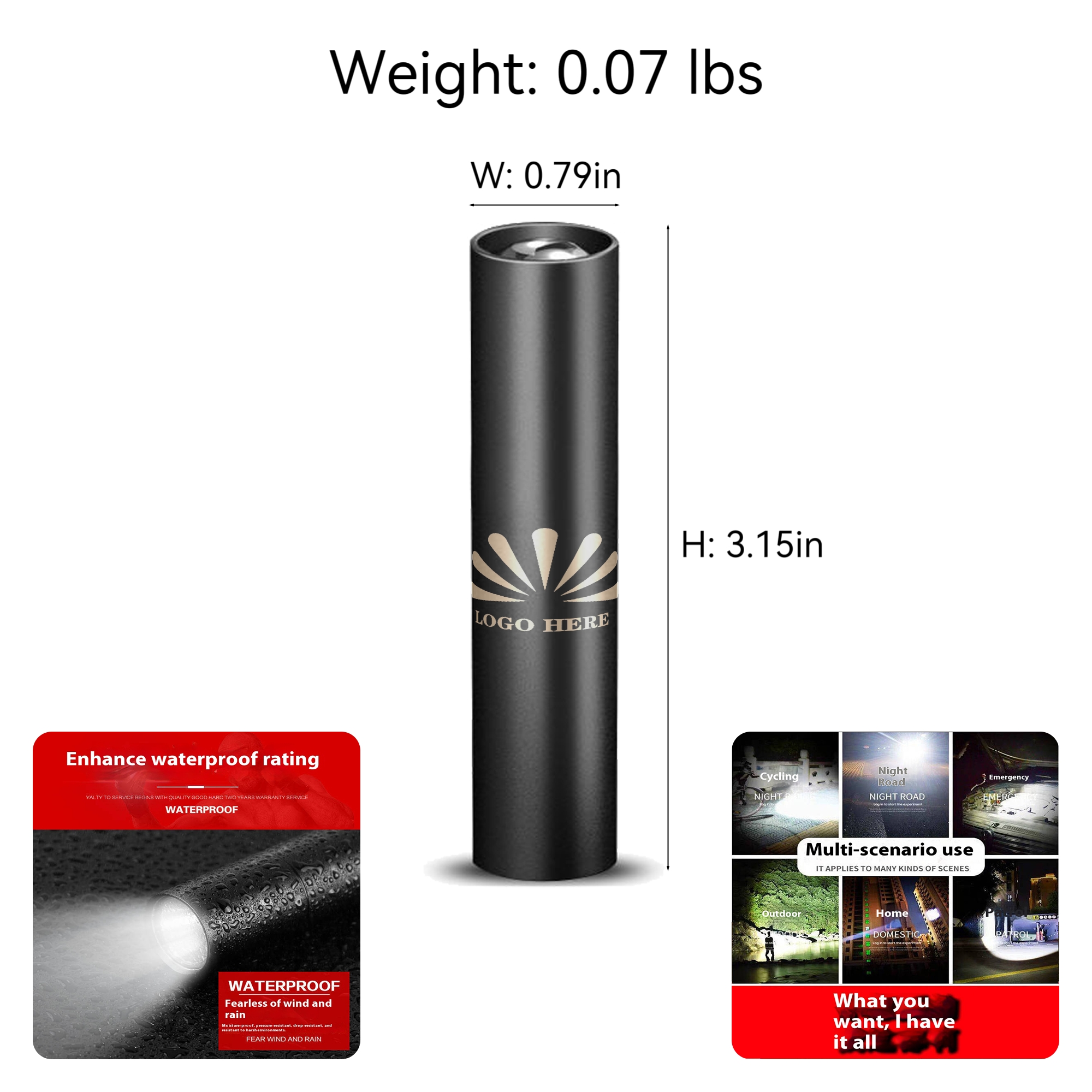 MOQ 50pcs Ultra-Bright LED Rechargeable Flashlight 2